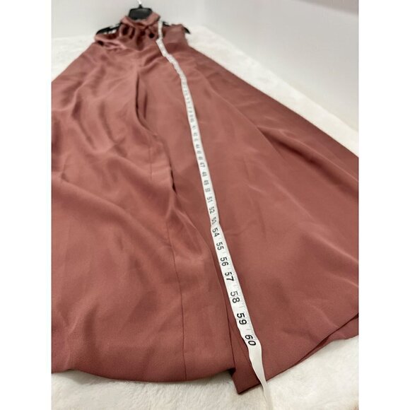 New After Six Size 12R Sienna High-Neck Halter Open-Back Jumpsuit *Stains* - Picture 9 of 16